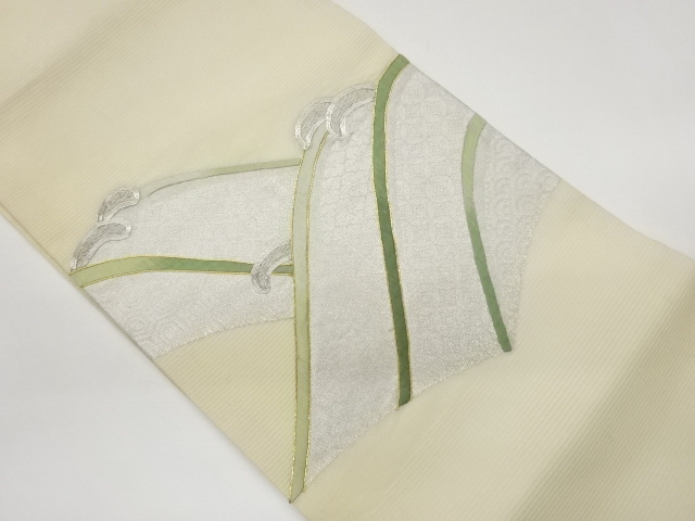 JAPANESE NAGOYA OBI FOR SUMMER / EMBROIDERY / CLASSICAL PATTERN
